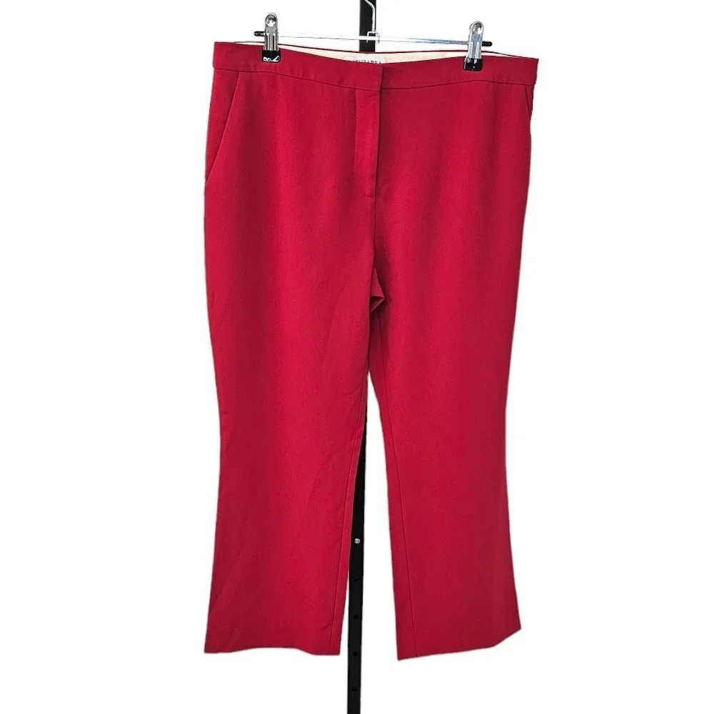 Altuzarra Womens Dress Pants Cropped Wide Leg Red Size 40 US 8